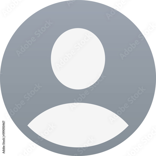Minimalist gray user profile icon and avatar placeholder
