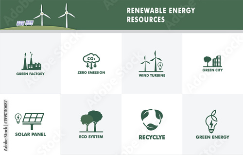 Green city and alternative renewable energy. ESG as environmental social and governance concept. Paper art Vector illustration.