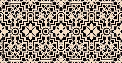 Bild auf Leinwand Dual of a mosaic based on decorative patterns