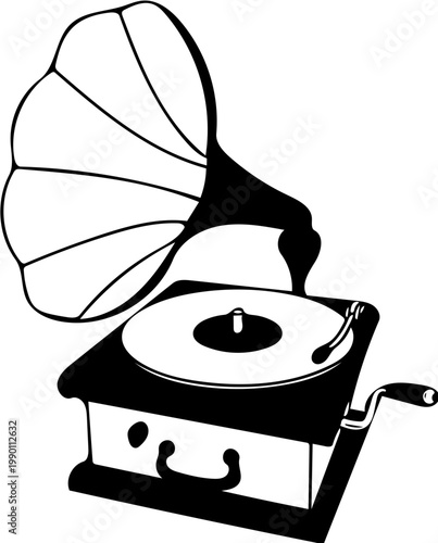 old gramophone vinyl ready vector illustration
