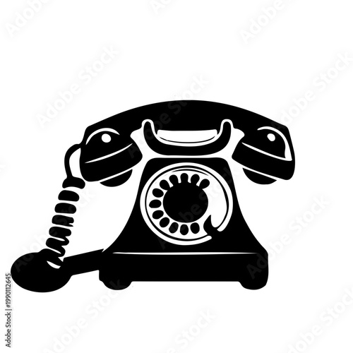 retro telephone isolated on white background vector