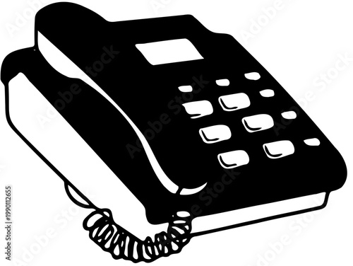 old phone isolated on white background vector