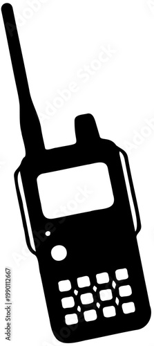 Silhouette black or white a handy talkie vector