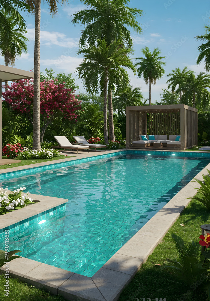 Fototapeta premium swimming pool in hotel