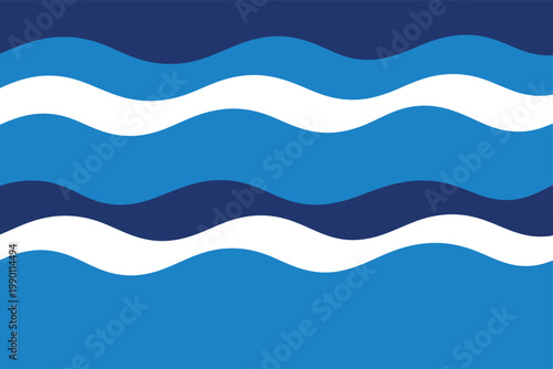 Abstract Blue and White Water Wave Patterns Minimalist Flat Geometric Illustration Seamless Background Design for Web and Print Graphics