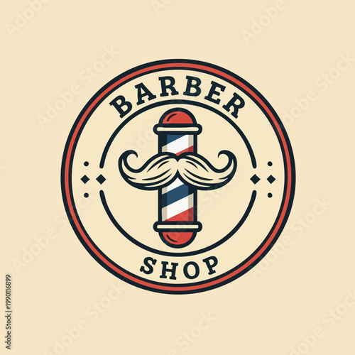 Barber Shop Logo. Vintage Emblem. Haircut Symbol. Retro Style.