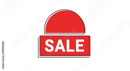 Red discount tag icon with fifty percent off isolated on white