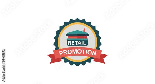 Retail promotion badge illustration on white background design element