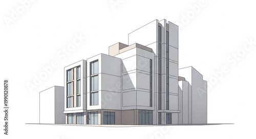 Modern White Building Architecture Design.