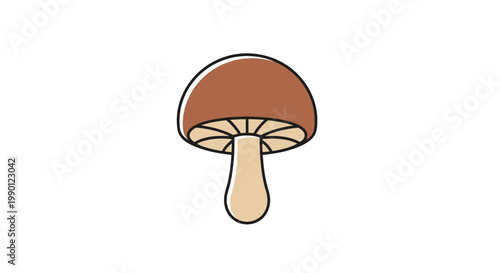 A cartoon illustration of a mushroom.