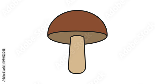 A cartoon illustration of a mushroom.