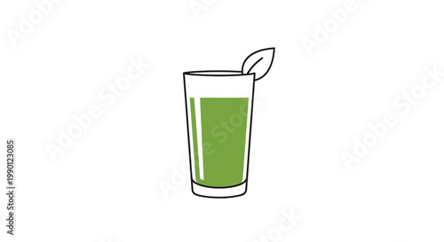 A glass of green healthy drink.