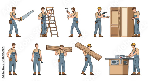 Carpenters at Work: Construction and Woodworking Set