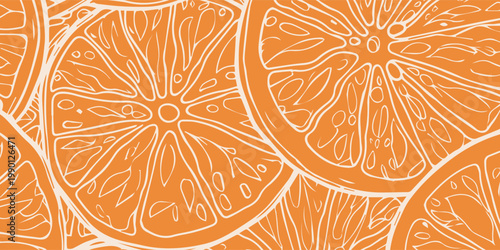 Vibrant Orange Slices Abstract Pattern Background.