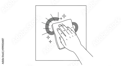 Hand wiping clean a surface with a cloth.