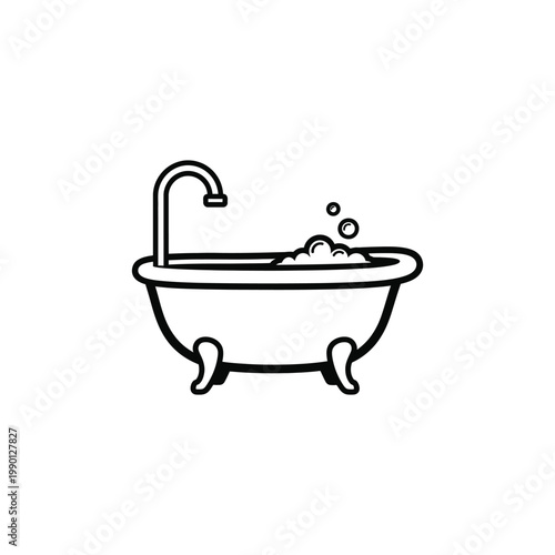 A person relaxes in a bubble-filled bathtub with running water indoors.