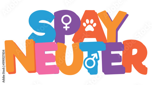 Spay Neuter vector illustration for animal welfare campaign