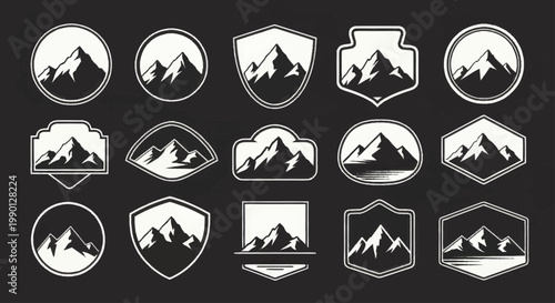Mountain Peak Logos and Emblems Collection.