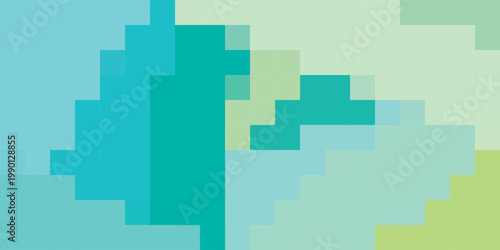 Abstract pixelated background with geometric shapes and vibrant colors.