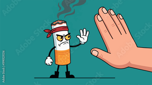 angry sushi character waving hand in rejection vector illustration