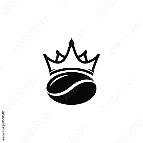 A crown sits atop a coffee bean in a simple illustration.