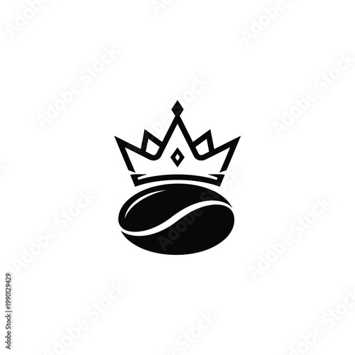 A crown sits on top of a coffee bean icon.