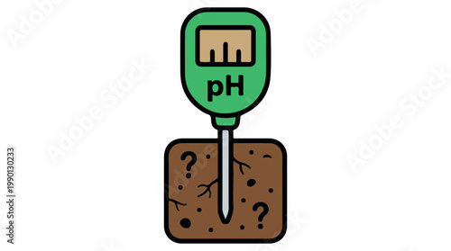 Soil pH meter vector illustration, flat design