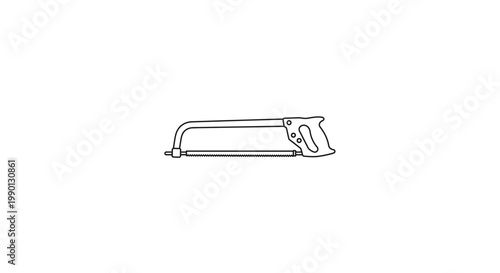 Simple black silhouette illustration of a handsaw tool used for cutting wood last 2026.
