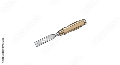 Wood carving chisel with wooden handle isolated on white background last 2026.
