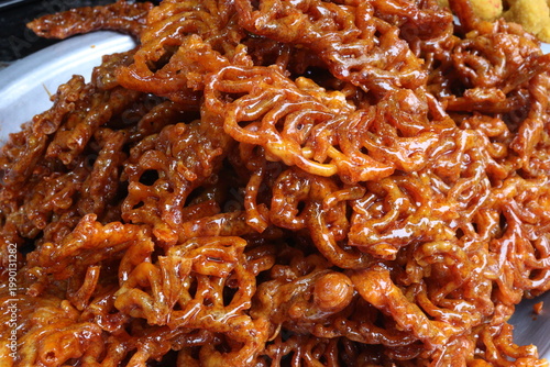 Jalebi is a common sweet snack in the Indian subcontinent