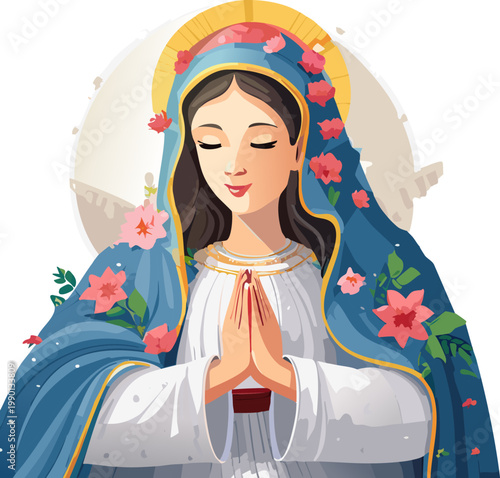 Flat Style Illustration Of Prayer Supporting Cultural And Spiritual Education
