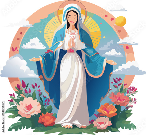 Flat Design Religious Illustration Supporting Faith Education And Inner Reflection
