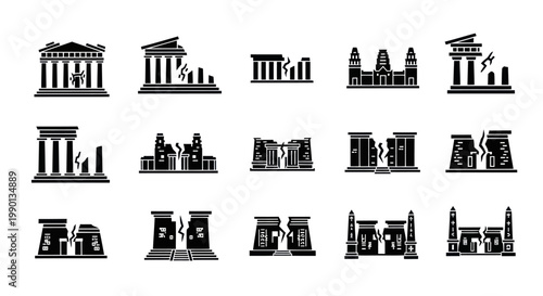 Ancient Ruins Collection: Damaged Architectural Icons