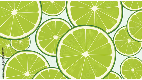 Fresh Lime Slices Pattern - Citrus Fruit Background for Food & Beverage Marketing