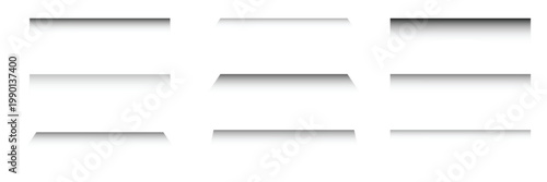 Drop floor shadow and paper box line with png vector effect. Object package pack and isolated web square with border oval brush. Realistic drop black and shade paper gradient with divider box design.