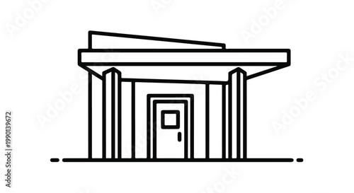 Modern bus stop or waiting shelter