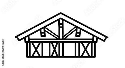 Large gabled roof barn or lodge