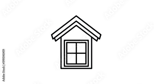 Suburban house with attic window window