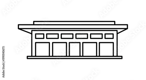 Long low rise commercial store building