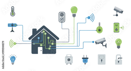 Smart Home Technology System Concept - Connected Devices and Automation