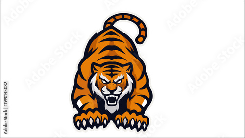 Aggressive Tiger Mascot Logo in Esports Style with Sharp Vector Lines