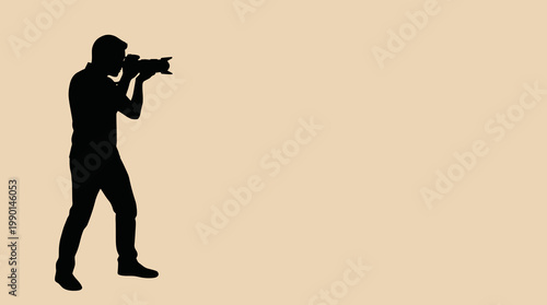 Professional Photographer Silhouette Capturing Moment with Camera.