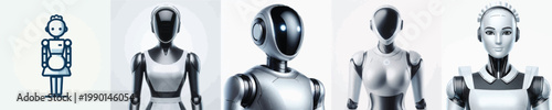 Schilderij op canvas Vector of robot maid