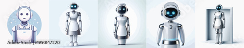 Bild auf Leinwand Vector of robot maid
