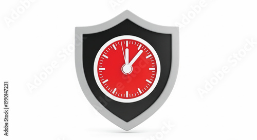 Shield icon with red speedometer dial and white needle, symbolizing security protection and rapid response