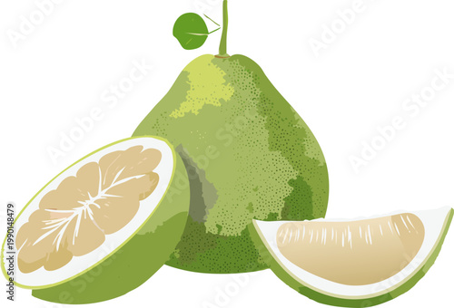 Green pear fruit design emphasizing organic nutrition and healthy living education
