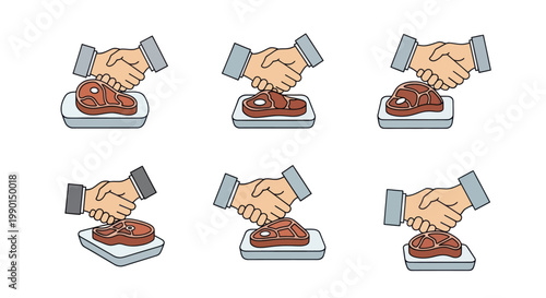 Handshake Deal Meat Packaging Business Agreement Corporate Partnership Agreement Food Industry