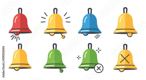 Notification Bells Icons Set - Alert, Reminder, Message, Sound, Signal, Warning
