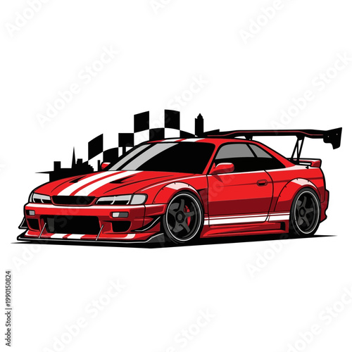 Red Sports Car Silhouette