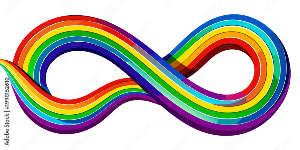 Fototapeta premium Infinity loop symbol with vibrant rainbow colored gradient design